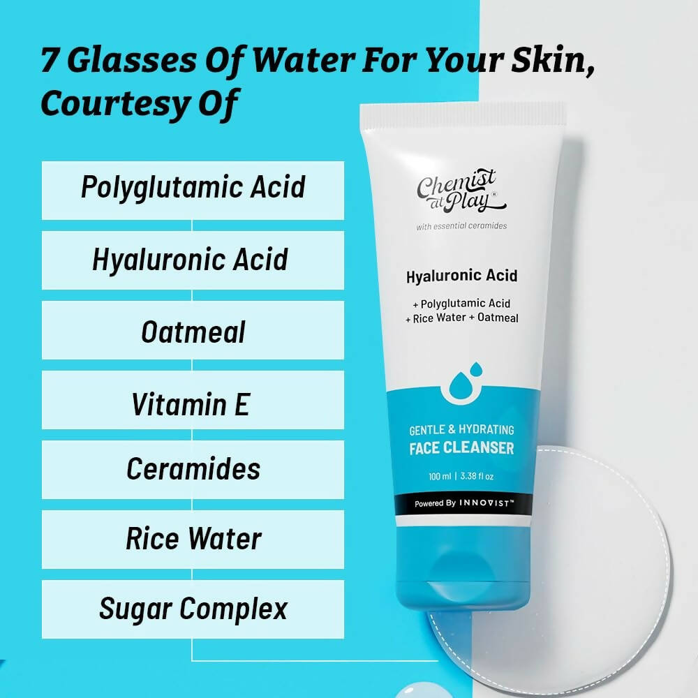 Chemist at Play Gentle & Hydrating Face Cleanser with Vitamin E, Rice Water & Oatmeal, Removes Excess Oil & Dirt