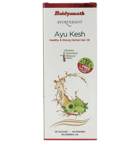 Buy Baidyanath Jhansi Ayu Kesh Healthy And Strong Herbal Hair Oil from DrMediCart, Ship from India to USA