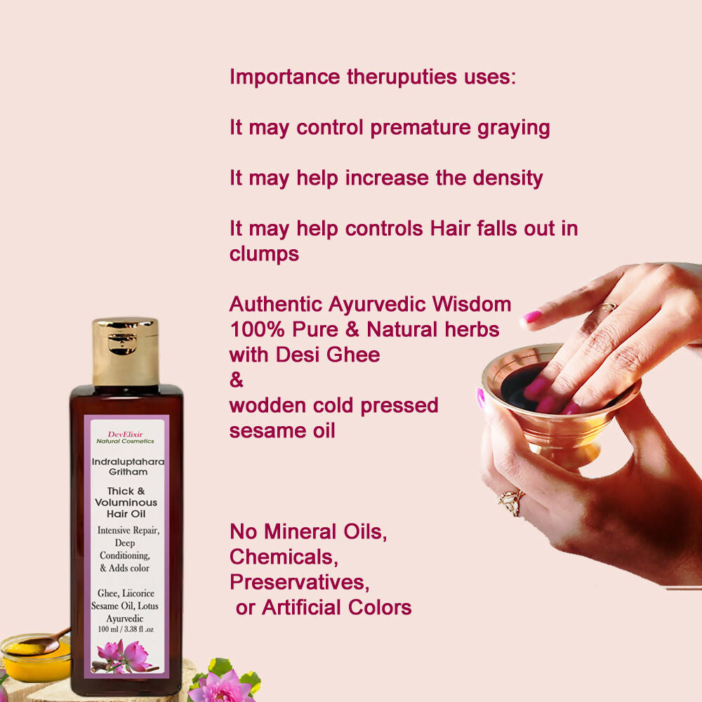 DevElixir Ayurvedic Hair Oil For Thick, Voluminous Hair