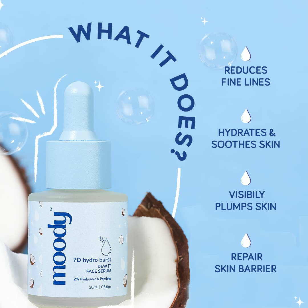 Moody 7D Hydro Burst Face Serum with 2% Hyaluronic & Peptides