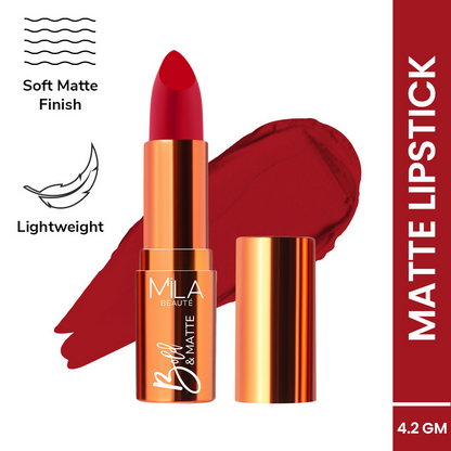 Mila Beaute Bold & Matte Long Lasting Highly Pigmented Lipstick - Scarlet Seduction