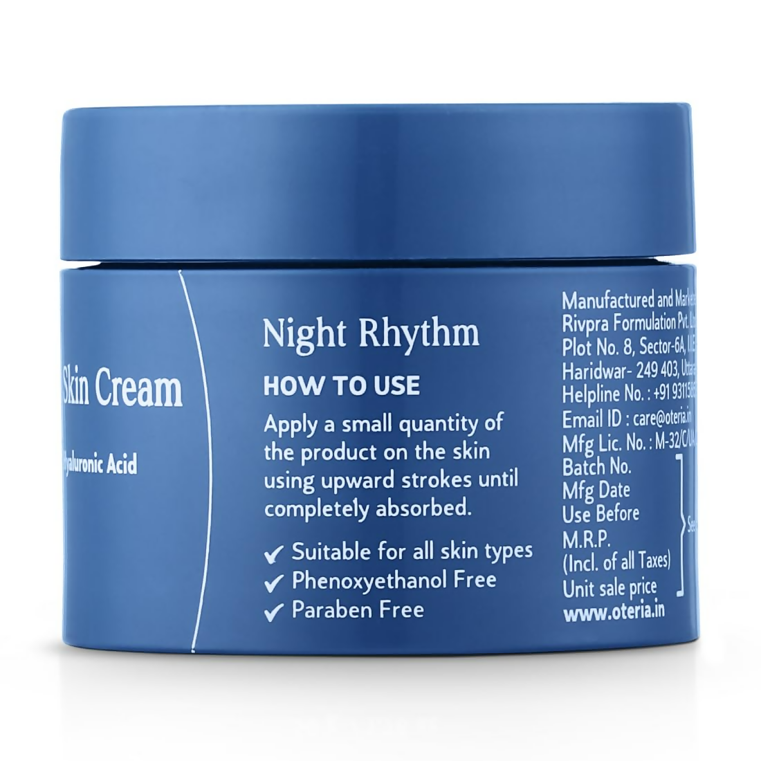 Oteria Premium Bounce Back Skin Face Cream - Night Repair Cream For Glowing Skin and Brightening