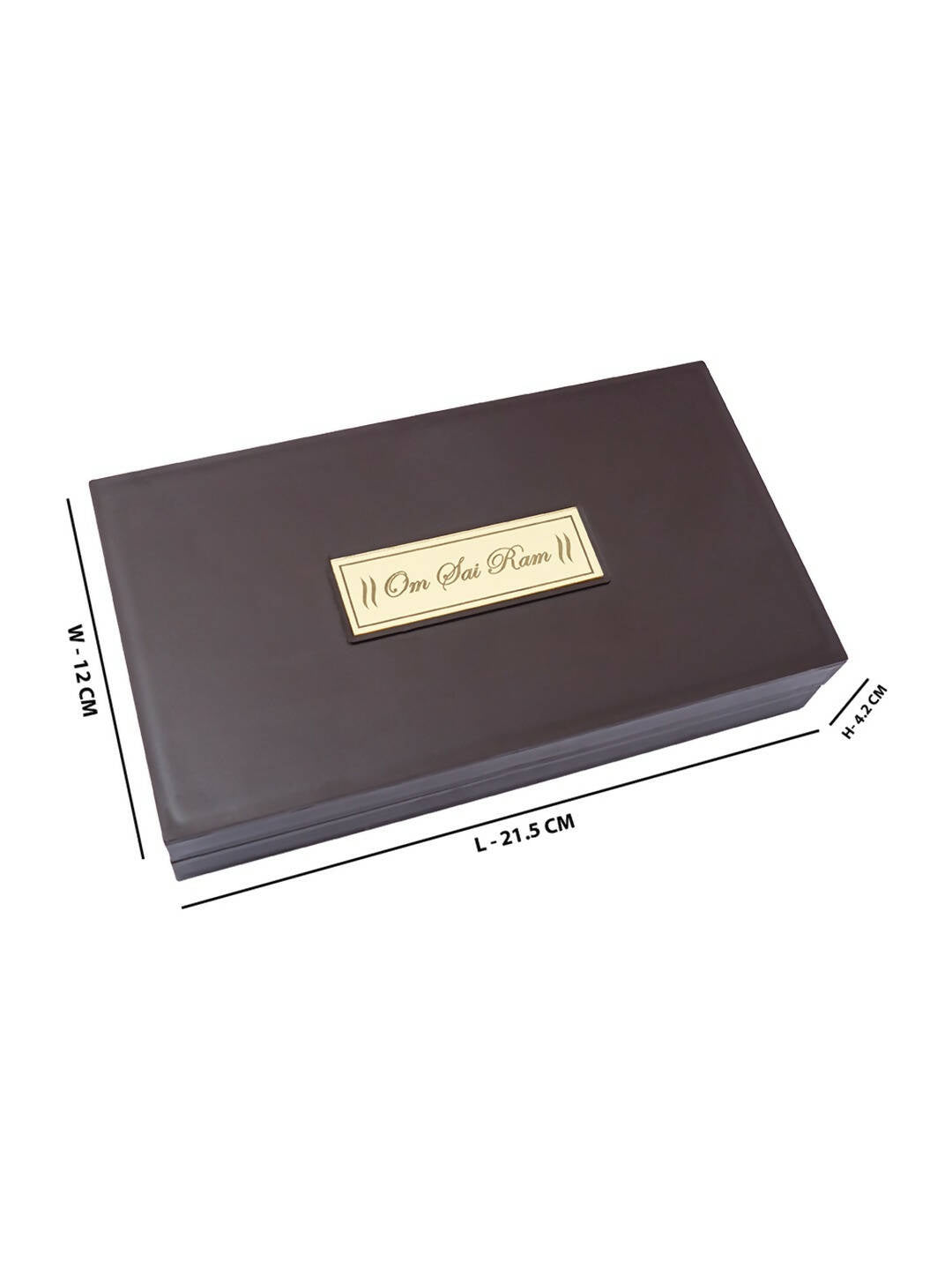 Golden Peacock Brown & Blue 24 CT Gold Foil Wooden Sri Sai Baba Pooja Box