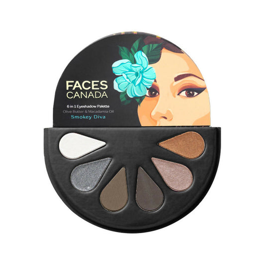 Faces Canada 6 In 1 Eyeshadow Palette - Smokey Diva