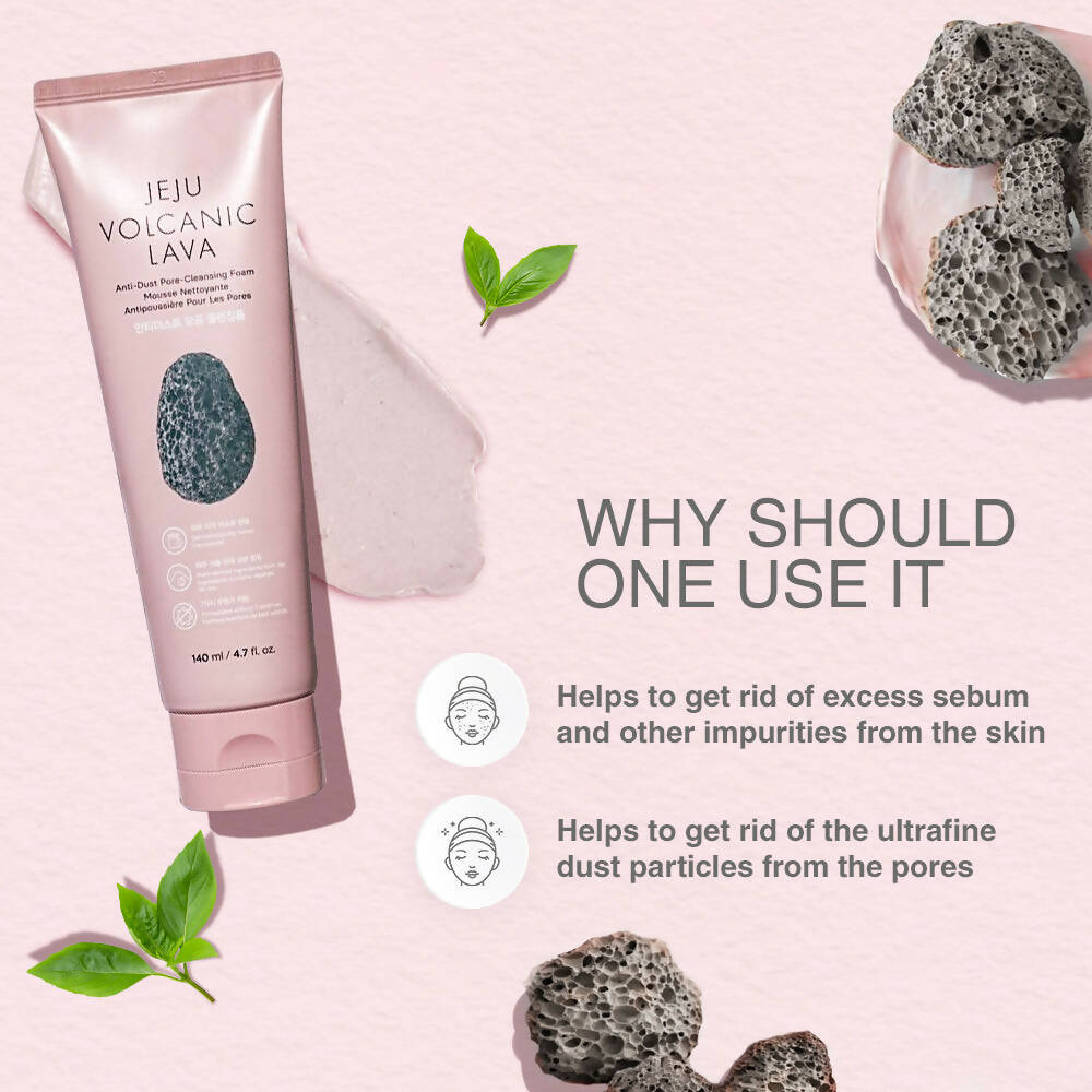 The Face Shop Jeju Volcanic Lava Cleansing Foam - Korean Skincare