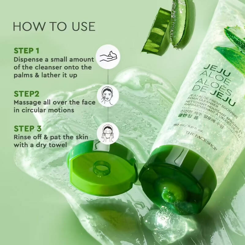 The Face Shop Jeju Aloe Fresh Soothing Foam Cleanser - Korean Skincare