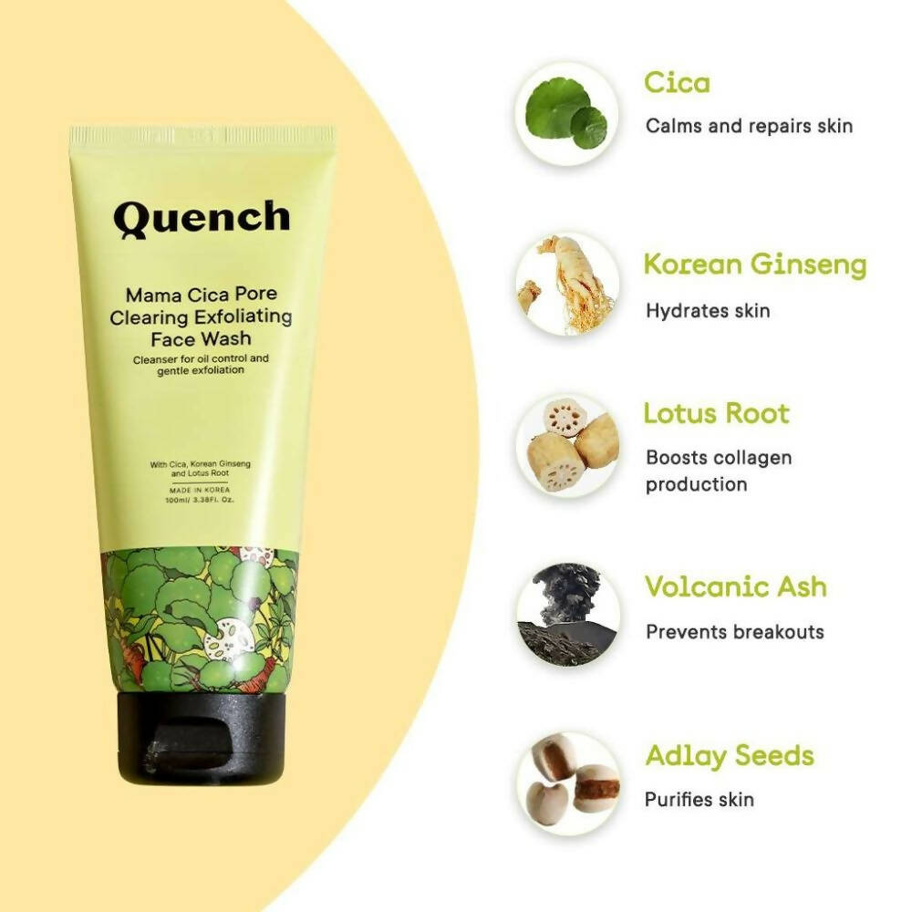 Quench Botanics Mama Cica Pore Clearing Exfoliating Face Wash - Korean Skincare