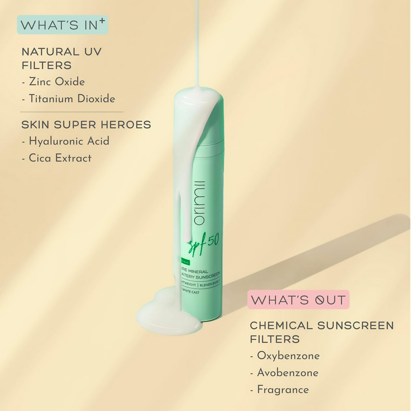 Orimii 100% Pure Mineral Sunscreen SPF 50