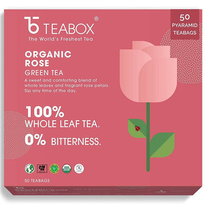 Teabox Organic Rose Green Tea Bags - Drmedicart