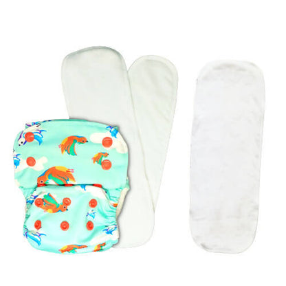 Kindermum Nano Pro Aio Cloth Diaper (With 2 Organic Inserts And Power Booster)-Birdie For Kids