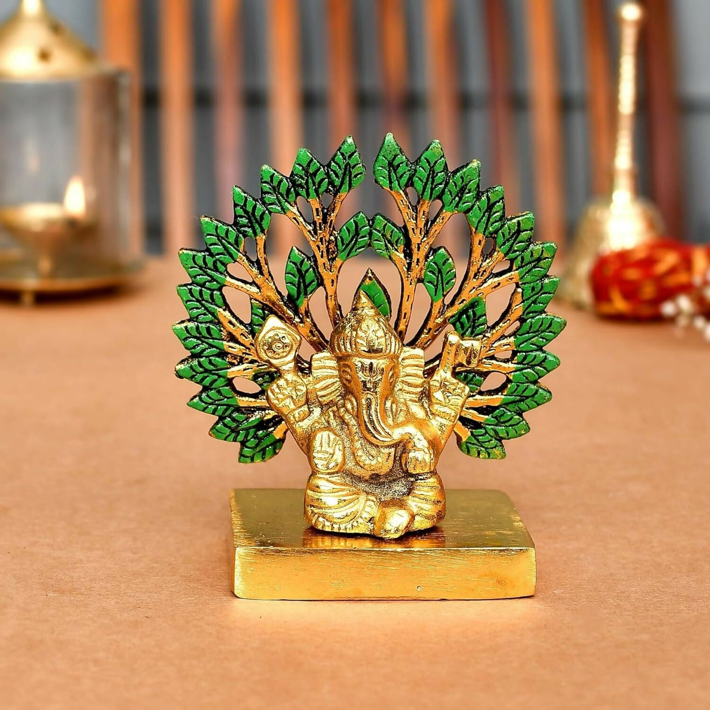 Buy CraftVatika Metal Ganesha Idol Under Tree