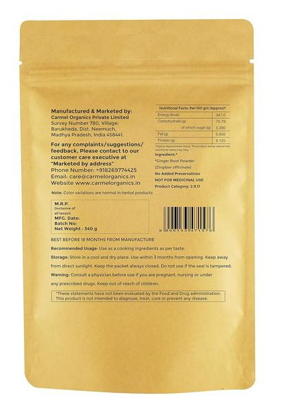 Carmel Organics Ginger Root Powder