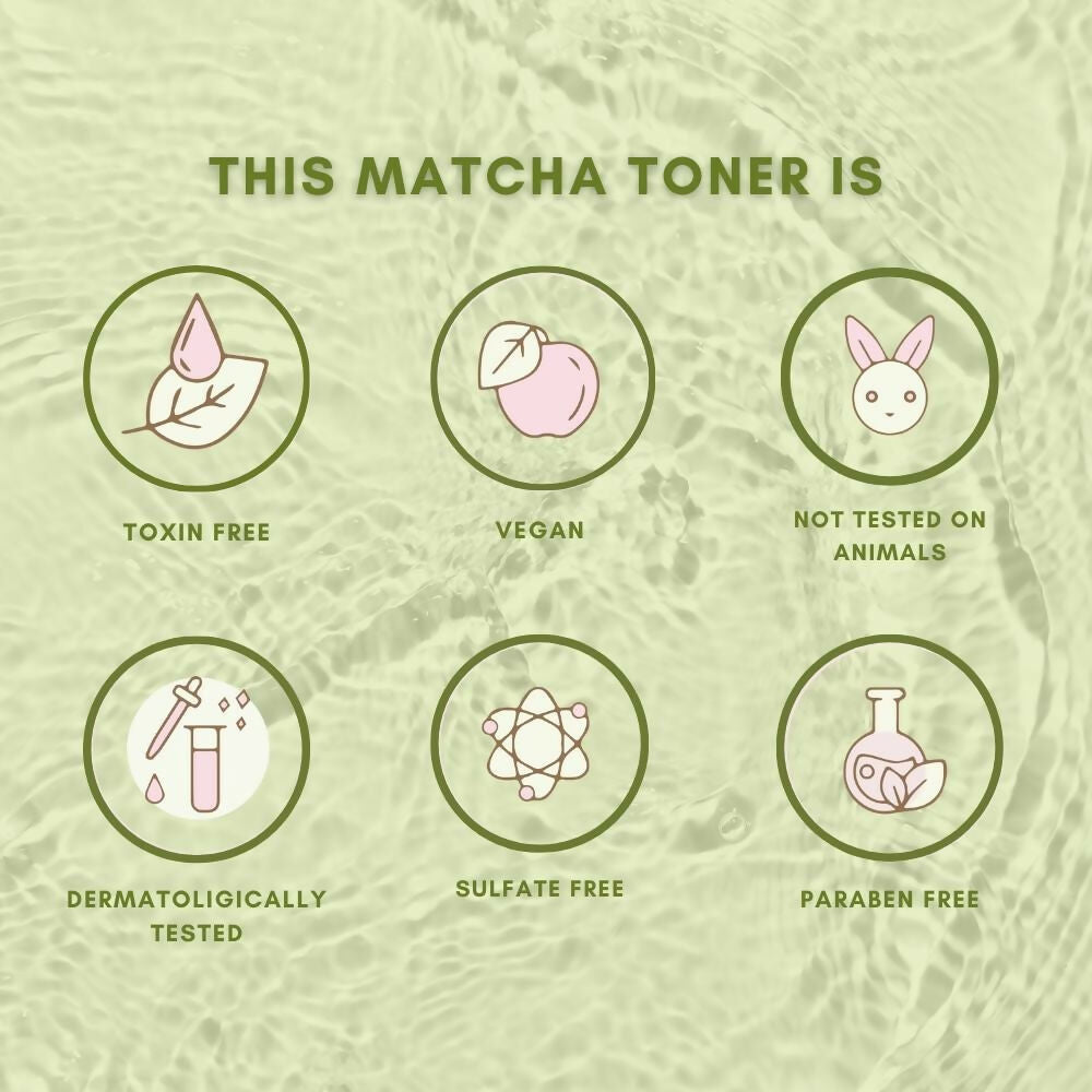 The Skin Diet Company Matcha Green Tea Toner Hydrates, Clarifies Pores, Alcohol-Free, For Oily Skin