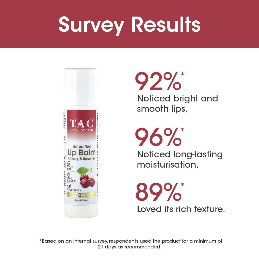 TAC - The Ayurveda Co. Tinted Cherry & Roship Vegan Lip Balm
