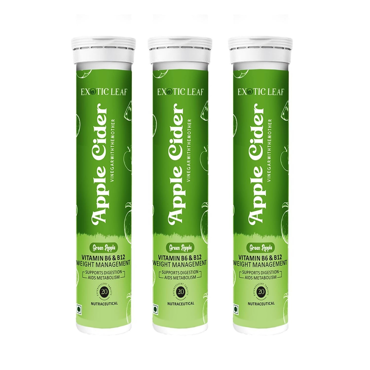 Exotic Leaf Green Apple Cider Vinegar Tablets
