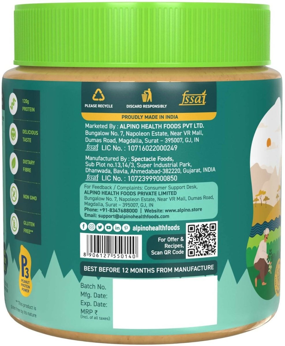 Alpino Organic Natural Peanut Butter Crunch