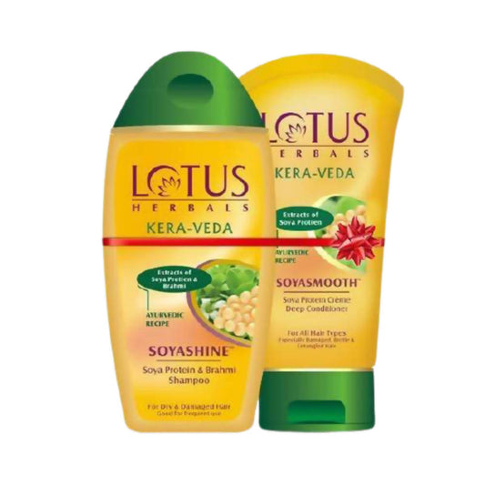Buy Lotus Herbals Kera-Veda Soyashine Shampoo & Soyasmooth Conditioner from DrMediCart, Ship from India to USA