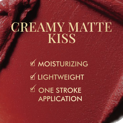 mCaffeine Shades Creamy Matte Kiss Bullet Lipstick Moisturizing Lightweight - Maroon Mimosa
