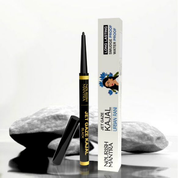 Nourish Mantra Jet Gaze Kajal Urban Rani - Black with Almond Oil & Vitamin E