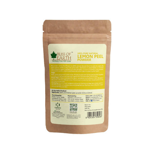 Bliss of Earth Genuine Pure Natural Lemon Peel Powder