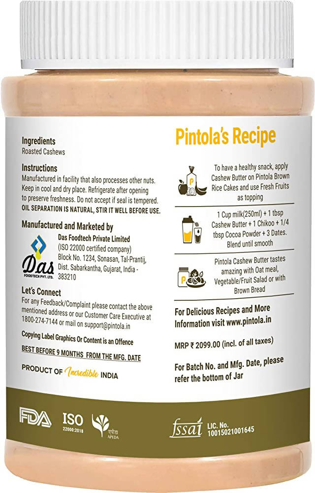 Pintola Natural Cashew Butter