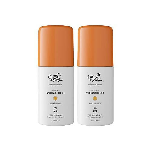 Chemist at Play UnderArm Roll On Fragrance Free, Prevents Body Odour, Brightens Skin & Exfoliates Underarm