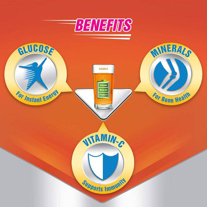 Glucon-D Instant Energy Health Drink - Tangy Orange | Tangy Orange Glucose Powder | Instant Energy & Immunity Recharge | With Vitamin C & Calcium
