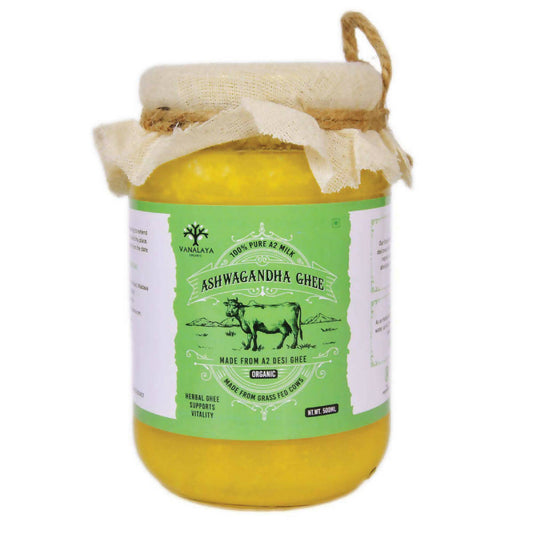 Vanalaya Organic Ashwagandha Infused Desi Cow Ghee | Organic Desi Cow Ghee | A2 Ghee | Pure Organic Cow Ghee