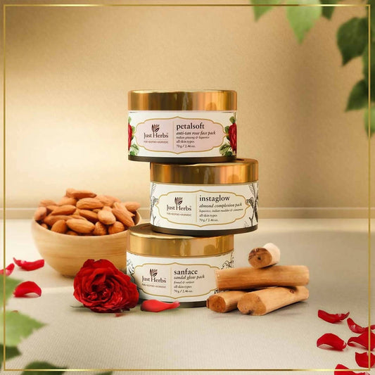 Buy Just Herbs Ayurvedic Face Pack Trio Combo from DrMediCart, Ship from India to USA