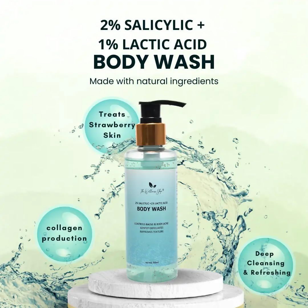 The Wellness Shop 2% Salicylic+1% Lactic Acid Body Wash - Drmedicart