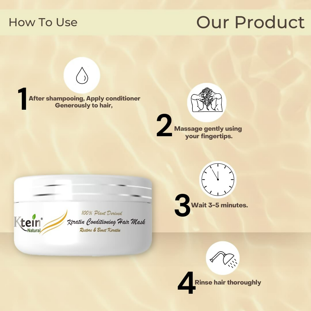 Ktein Natural Plant Derived Keratin Conditioning Hair Masks