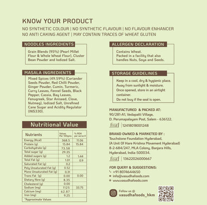 Vasudha Nurtured By Nature Pearl Millet Noodles