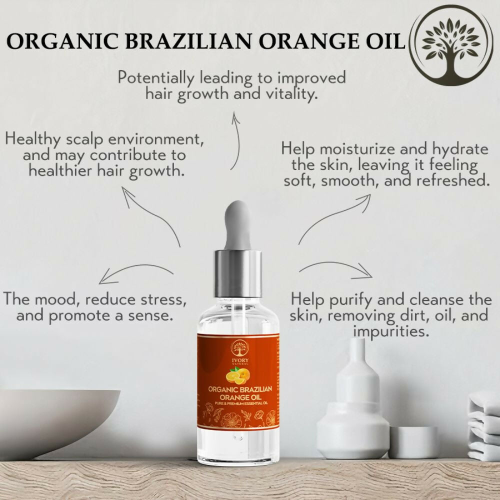 Ivory Natural Organic Brazilian Orange Oil - Natural & Premium Essential Oil