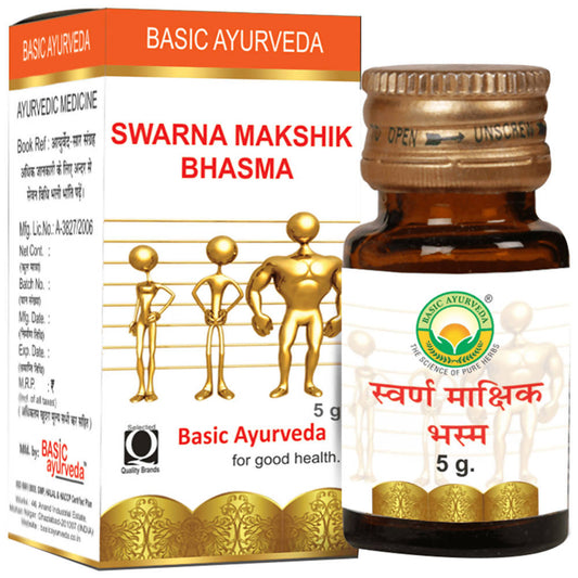 Buy Basic Ayurveda Swarna Makshik Bhasma from DrMediCart, Ship from India to USA