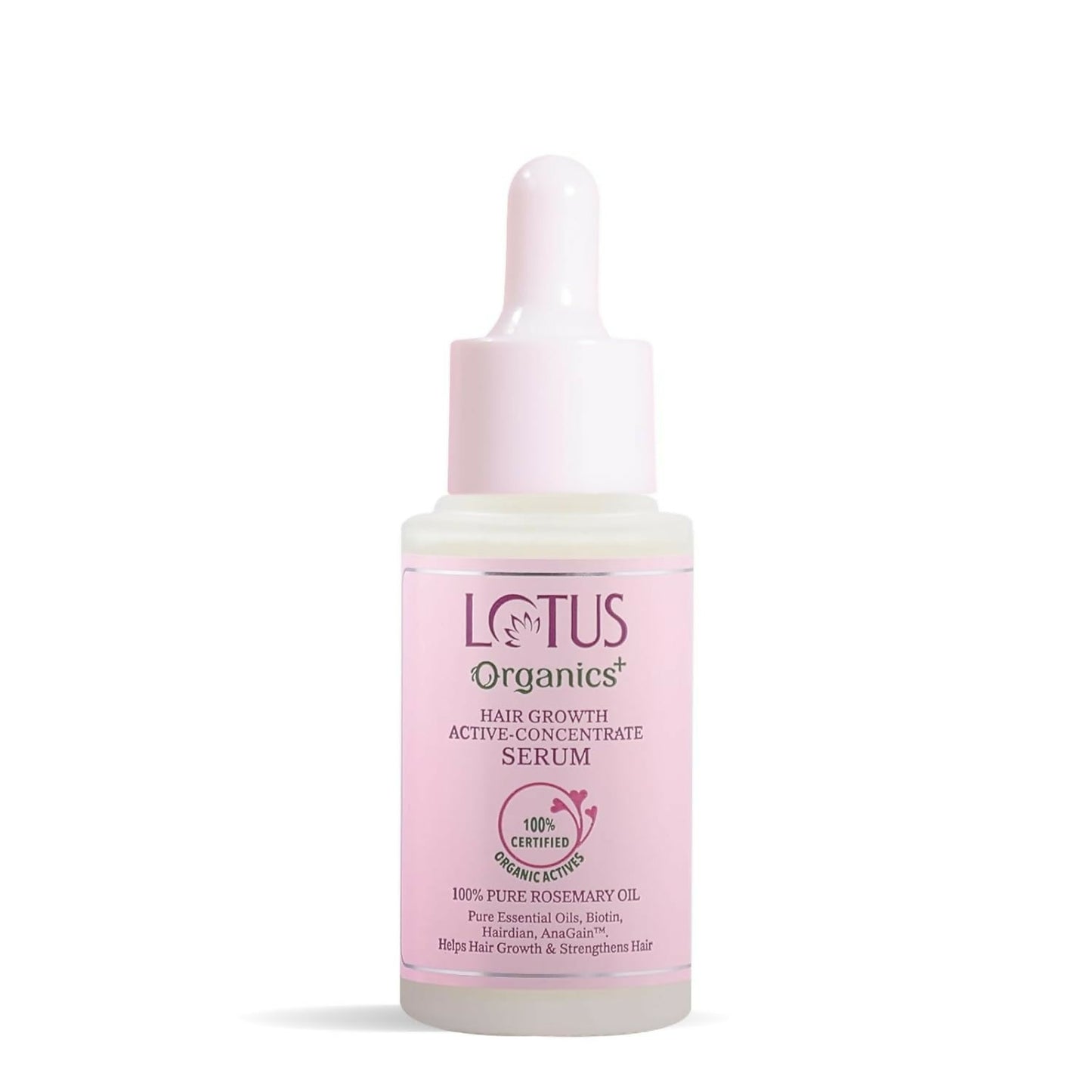 Lotus Organics+ Hair Growth Active Concentrate Serum for Hair Growth, Increases Thickness, Strengthens Hair Follicles