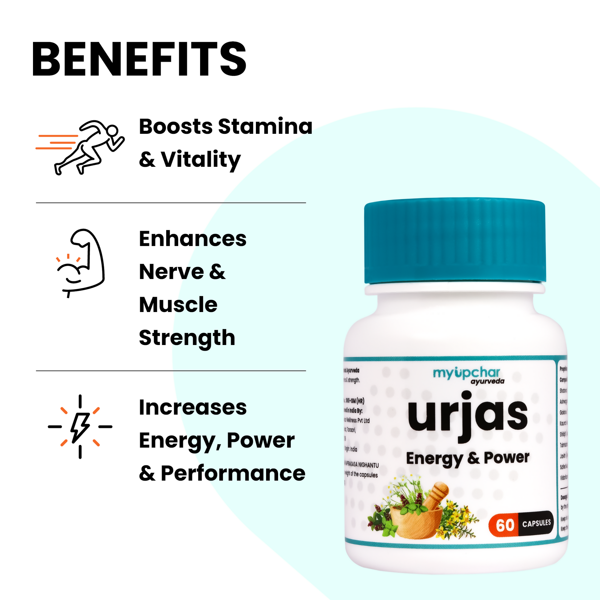 myUpchar Ayurveda Urjas Energy & Power Capsules For Men