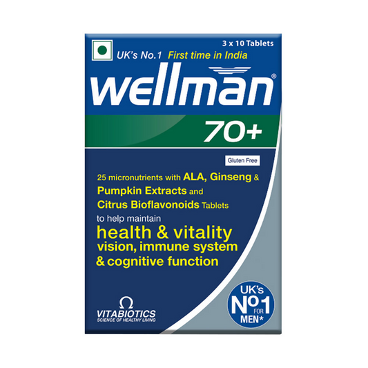 Wellman 70+ UK's No.1 Multivitamin Tablets) For Men Above 70 (Pumpkin Seed Bioflavonoids, Ginseng & More