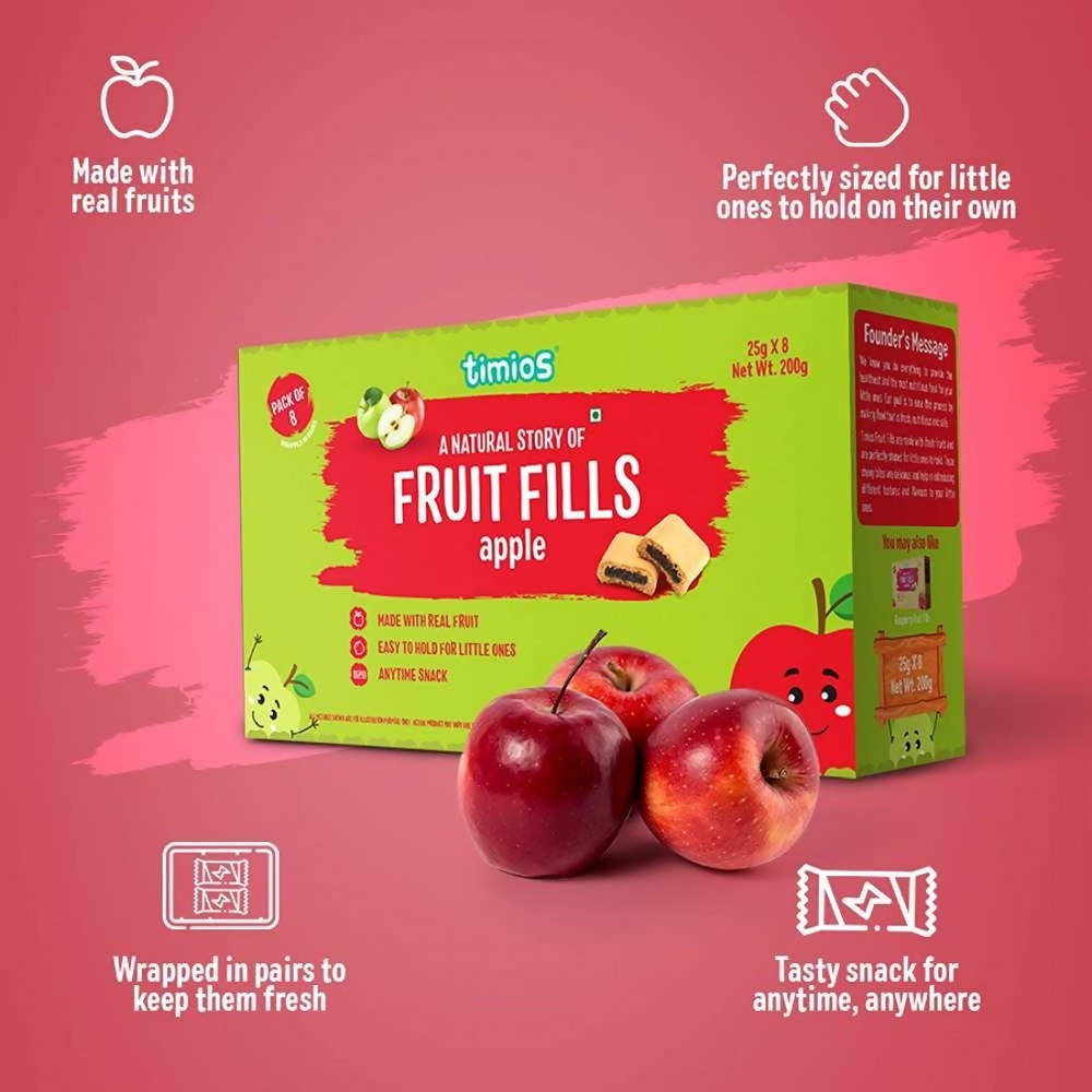 Timios Apple Fruit Fills Snack For Kids