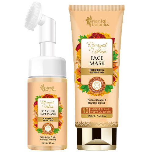 Oriental Botanics Rivayat Ubtan Face Wash With Brush And Face Mask Combo