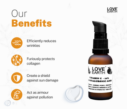Love Earth Vitamin C 20%, E & Hydraulic Acid  Face Serum