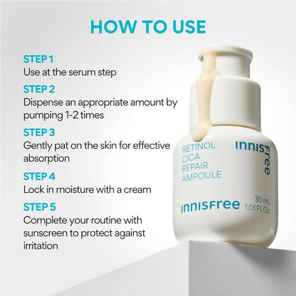 Innisfree Retinol Cica Repair Ampoule - Korean Face Serum