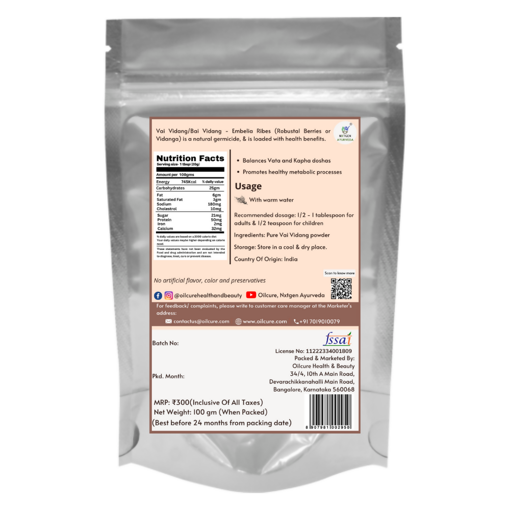 Nxtgen Ayurveda Vai Vidang / Bai Vidang Powder