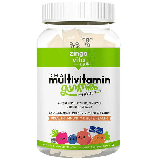 Buy Zingavita DHA Multivitamin Gummies with Honey for Kids (2+ yrs) - Mixed Fruit from DrMediCart, Ship from India to USA