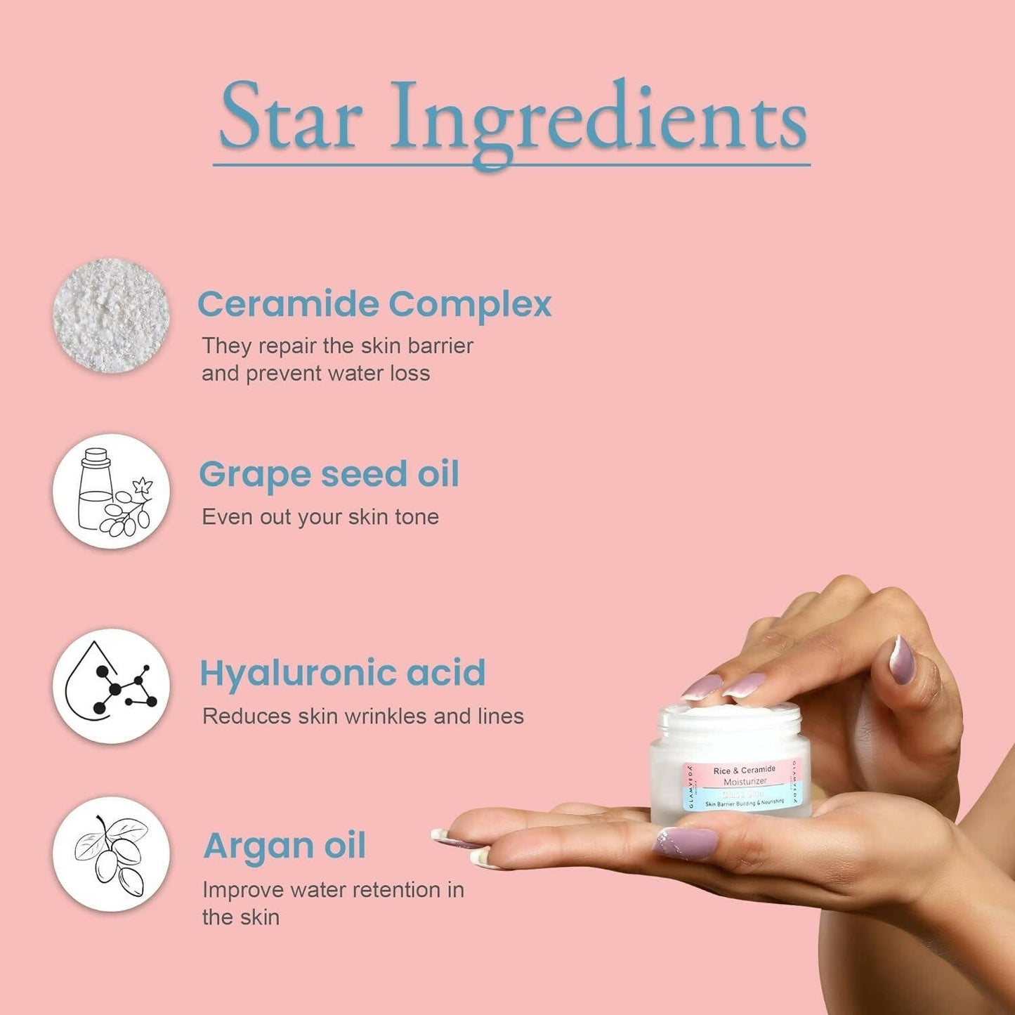 Glamveda Korean Glass Skin Rice & Ceramide Moisturizer