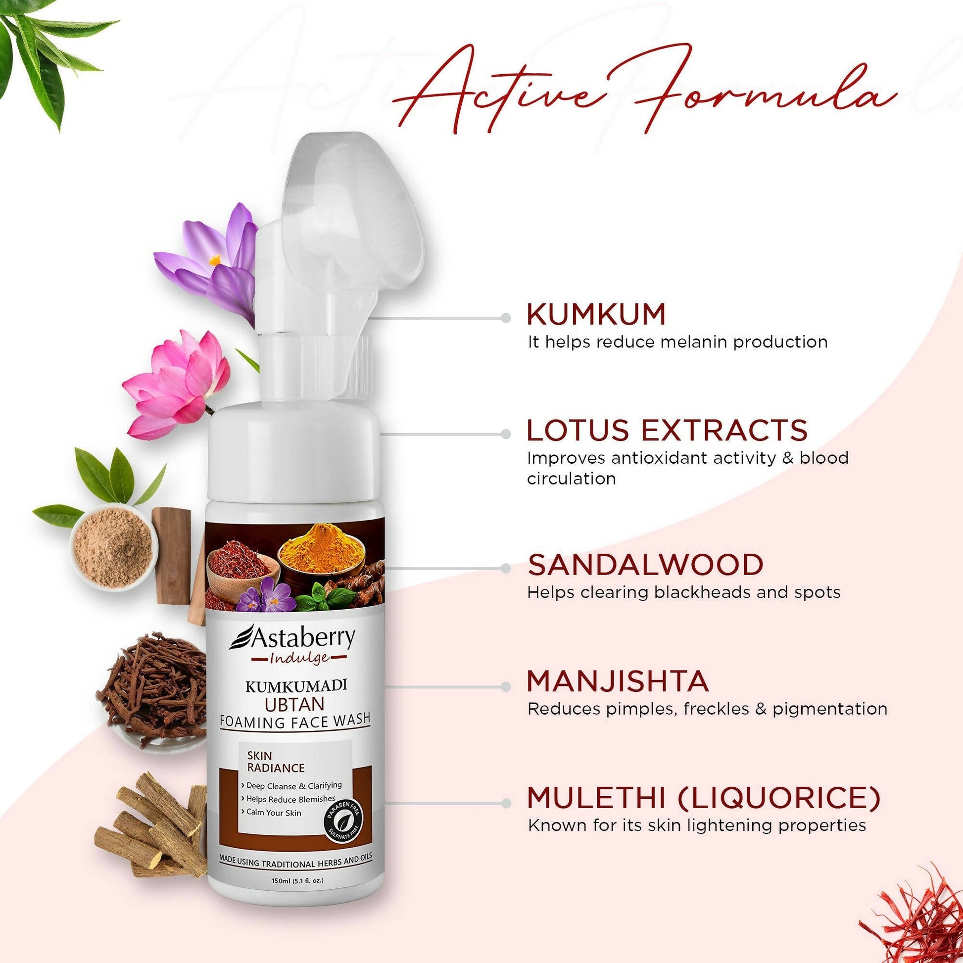 astaberry indulge kumkumadi ubtan foaming face wash buy in usa