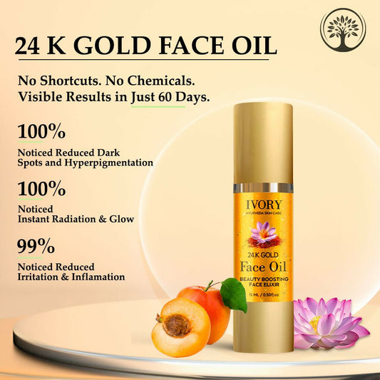 Buy Ivory Natural 24K Gold Face Polish Oil For Luxurious Exfoliating And Rejuvenating Skincare from DrMediCart, Ship from India to USA