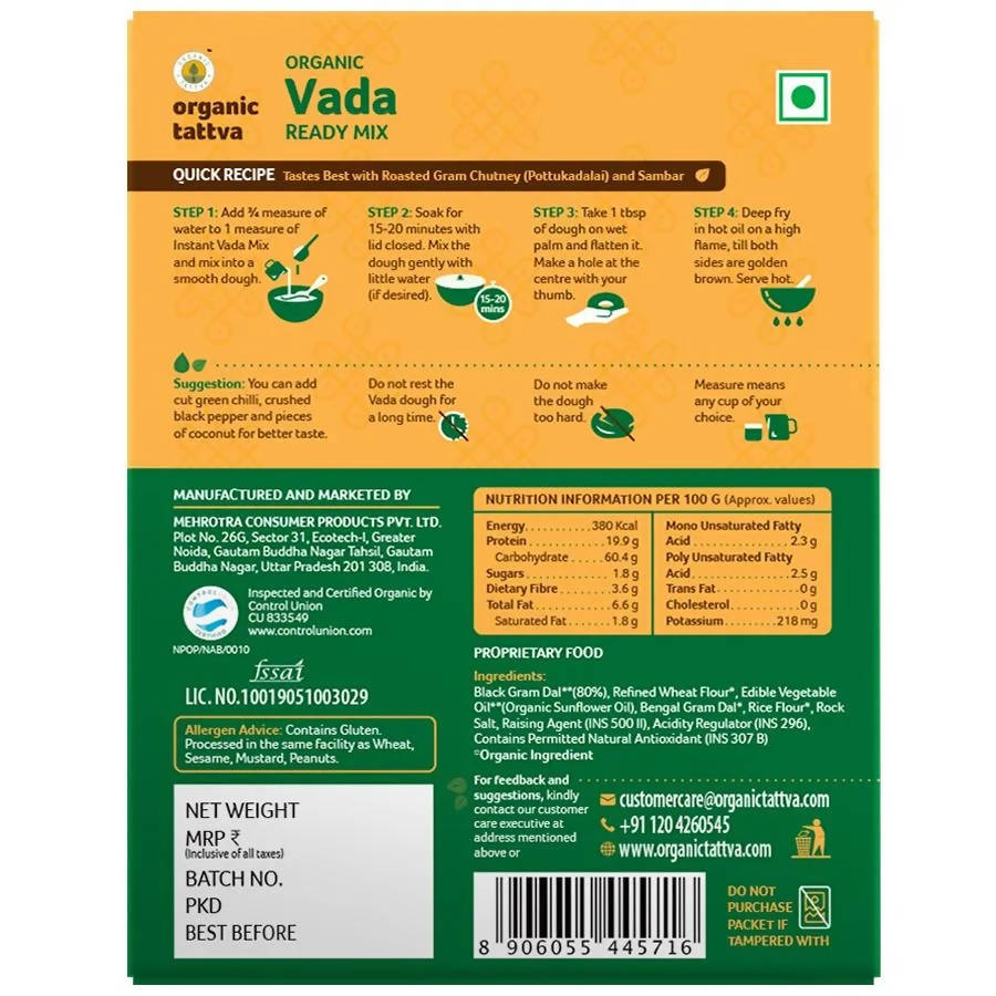Organic Tattva Vada Ready Mix