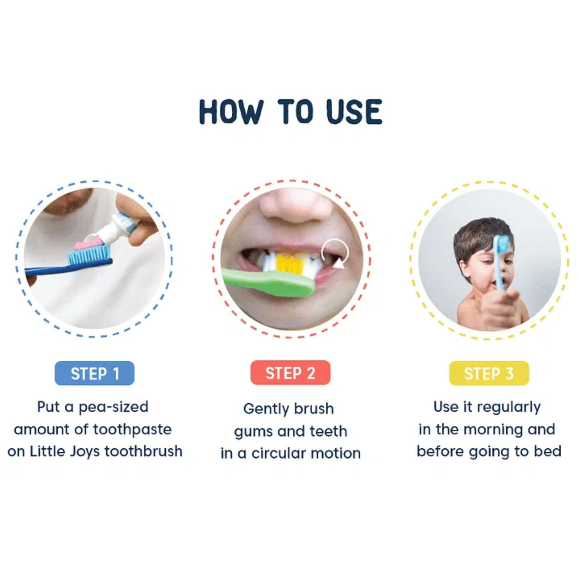 Little Joys Joys Strawberry Flavour Toothpaste For Kids (2-5 Yrs) Strengthens Gums & Whitens Teeth
