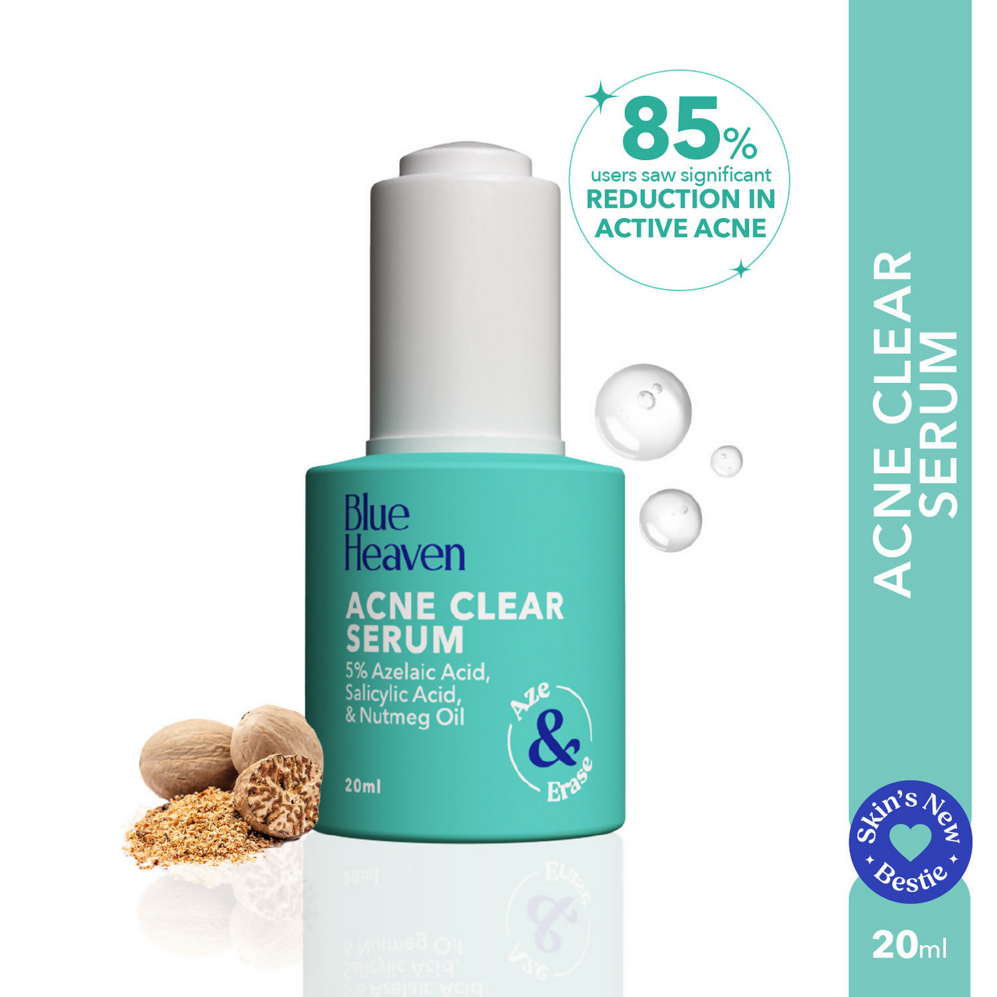 Blue Heaven Acne Clear Serum with 5% Azelaic Acid +1% Salicylic Acid + 0.5% Nutmeg Oil