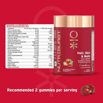 Nutriburst Biotin Gummies For Hair, Skin & Nails Growth